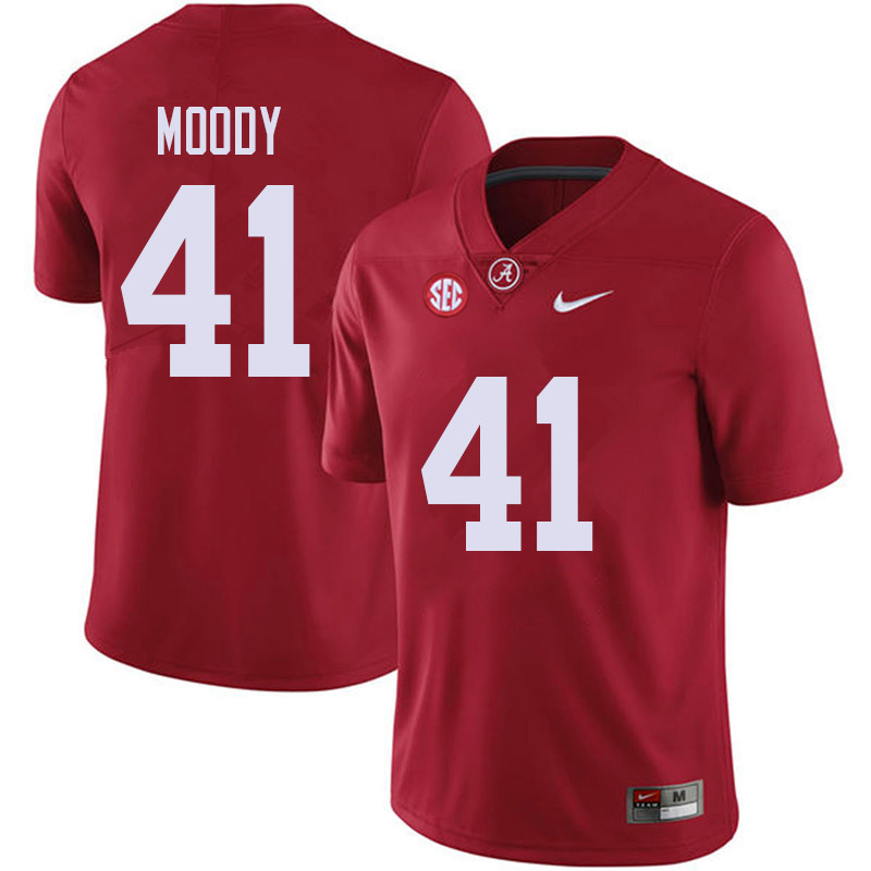 Alabama Crimson Tide Men's Jaylen Moody #41 Red NCAA Nike Authentic Stitched 2018 College Football Jersey AB16F25EF